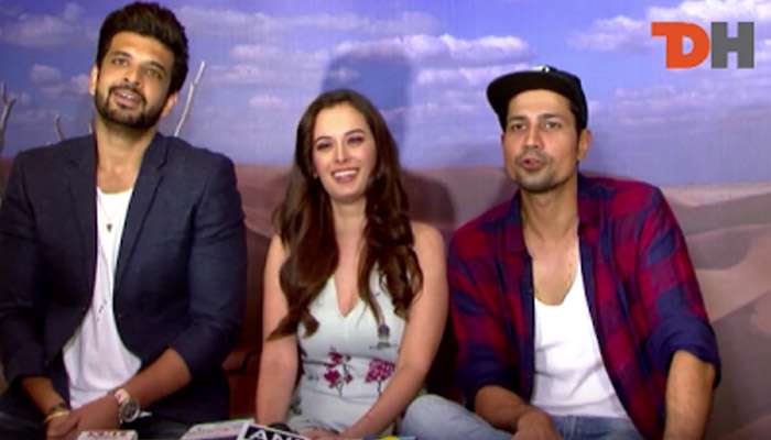 Sumeet Vyas, Evelyn Sharma and Karan Kundra at the press conference of their upcoming show ‘Stupid Man Smart Phone’ on Voot.
